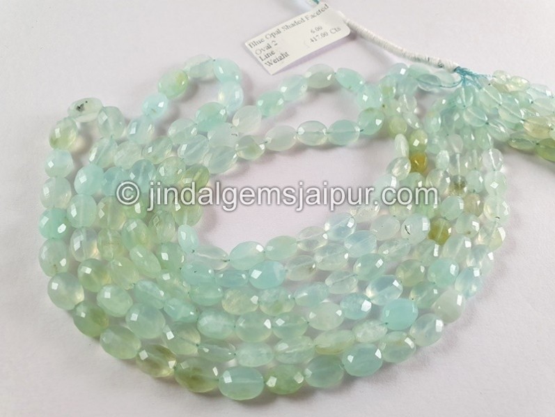 Blue Opal Peruvian Shaded Faceted Oval Beads
