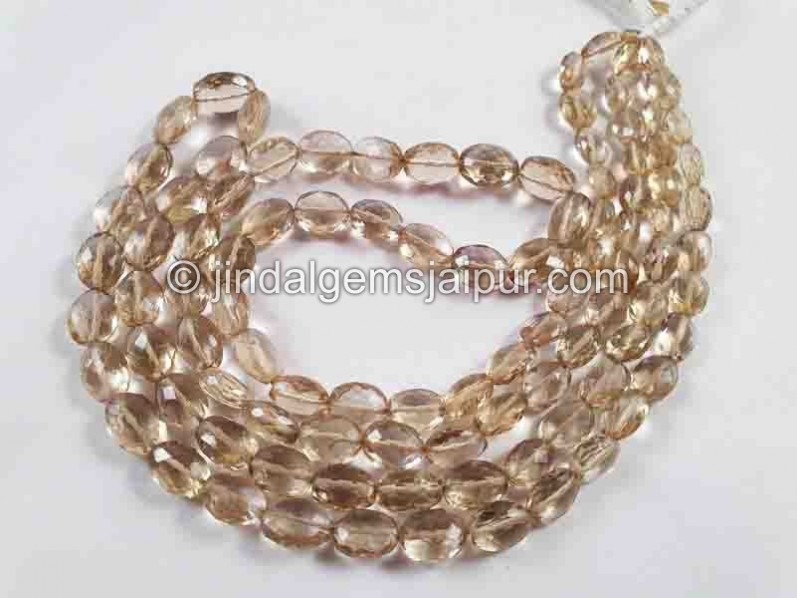 Champagne Citrine Faceted Oval Beads