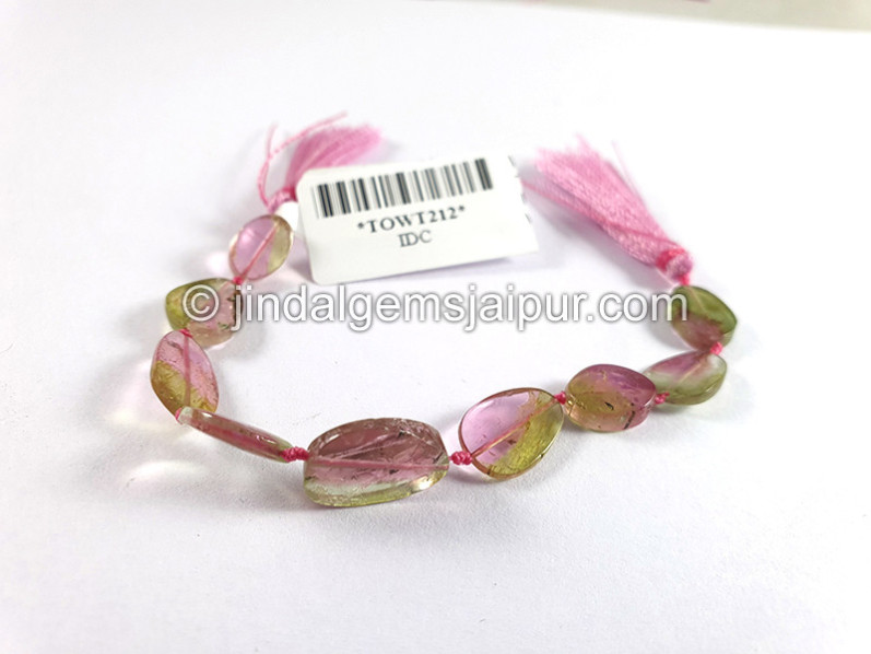 Watermelon Tourmaline Smooth Slices Beads