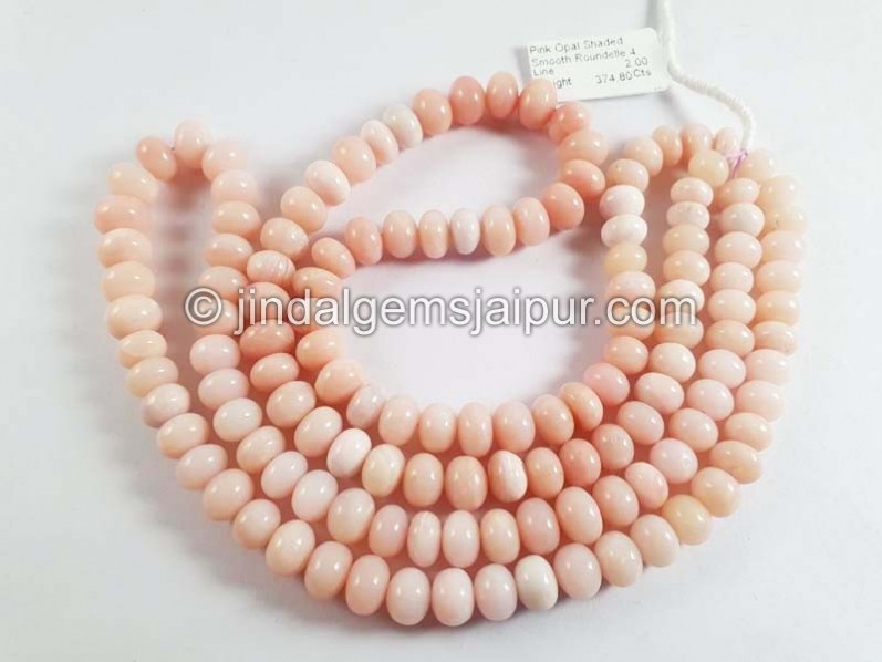 Pink Opal Shaded Smooth Roundelle Beads