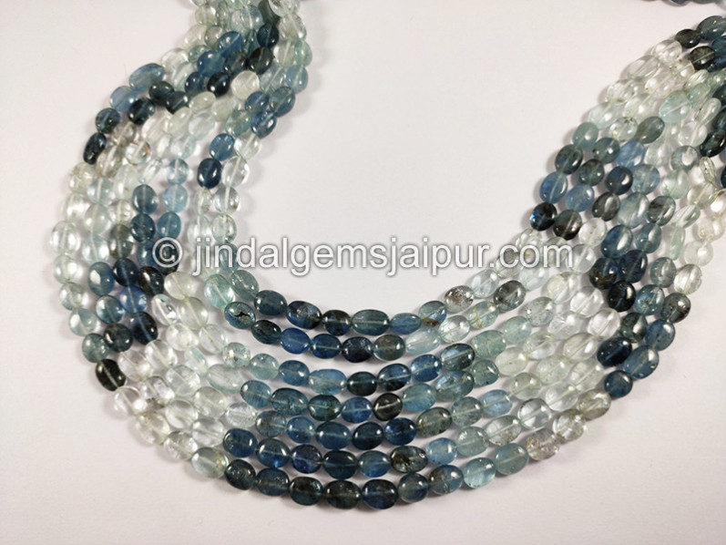 Santa Maria Aquamarine Shaded Smooth Oval Shape Beads