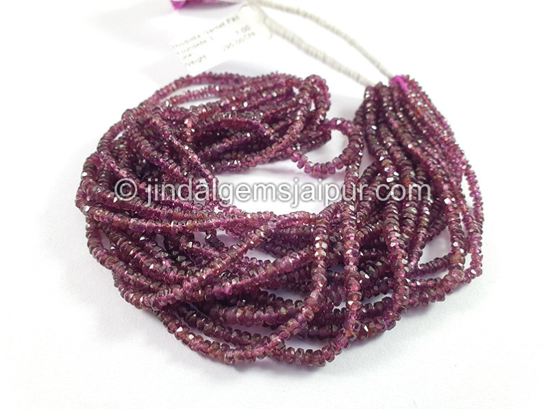 Rhodolite Garnet Faceted Roundelle Shape Beads