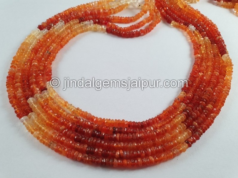 Fire Opal Small Faceted Roundele Beads