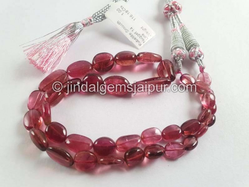 Rubellite Tourmaline Smooth Nuggets Beads