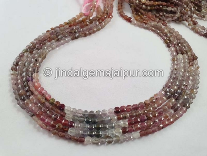 Multi Spinel Faceted Coin Beads