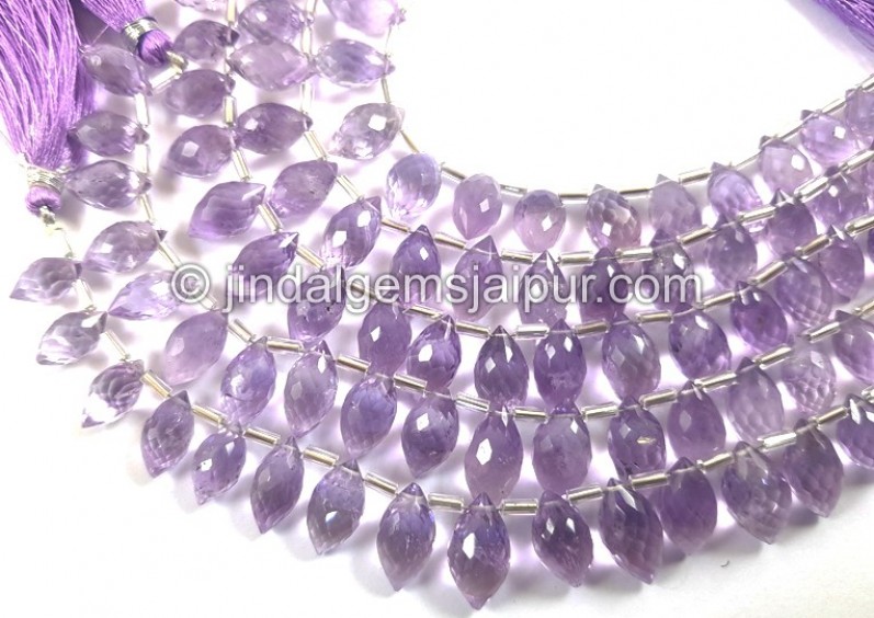 Pink Amethyst Faceted Dew Drops Beads