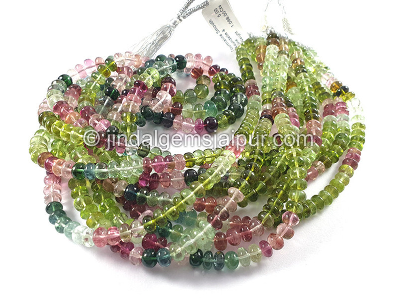 Tourmaline Smooth Roundelle Shape Beads