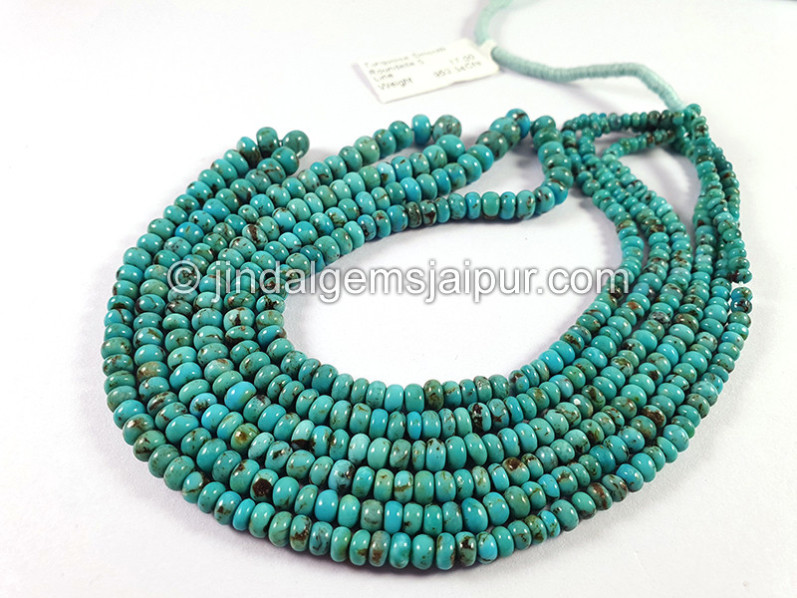 Turquoise Smooth Roundelle Shape Beads