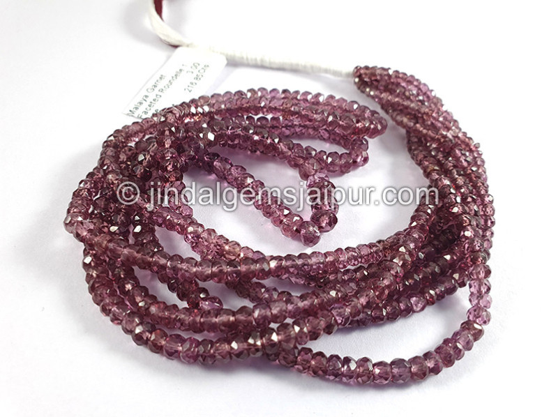 Malaya Garnet Faceted Roundelle Shape Beads