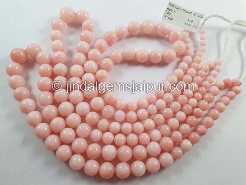 Pink Opal Smooth Round Ball Beads