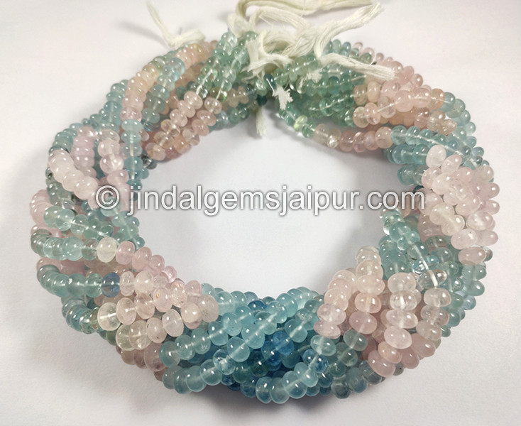 Multi Aquamarine Smooth Roundlelle Shape Beads