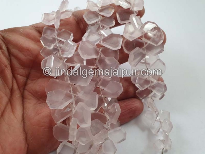 Rose Quartz Flat Table Cut Fancy Beads