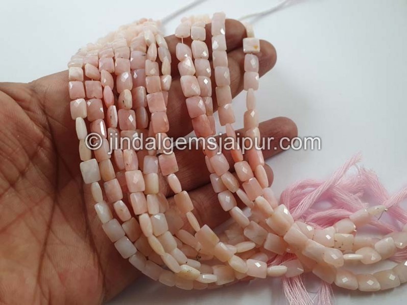 Pink Opal Shaded Faceted Chicklet Beads