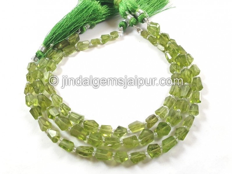 Peridot Faceted Nugget Beads