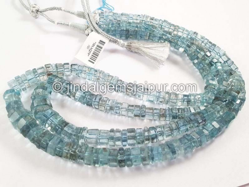 Santa Maria Moss Aquamarine Bolt Shape Beads