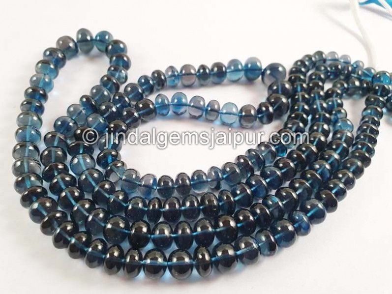 London Blue Topaz Smooth Roundelle Beads