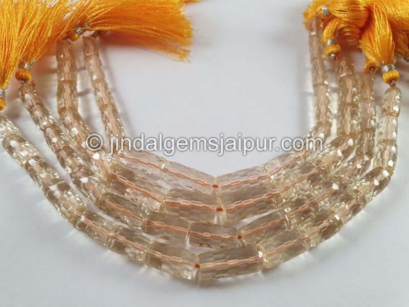 Citrine Concave Cut Pipe Beads