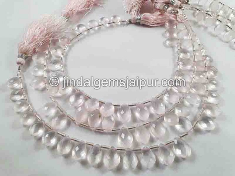 Rose Quartz Faceted Dolphin Pear Beads