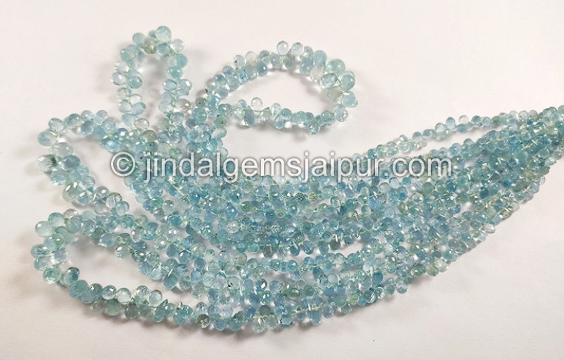 Santa Maria Aquamarine Faceted Drops Shape Beads