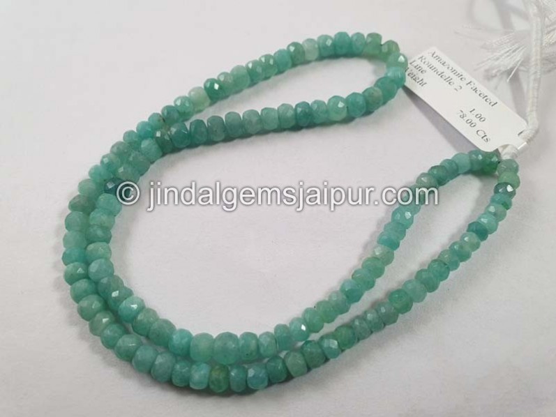 Amazonite Faceted Roundelle Beads