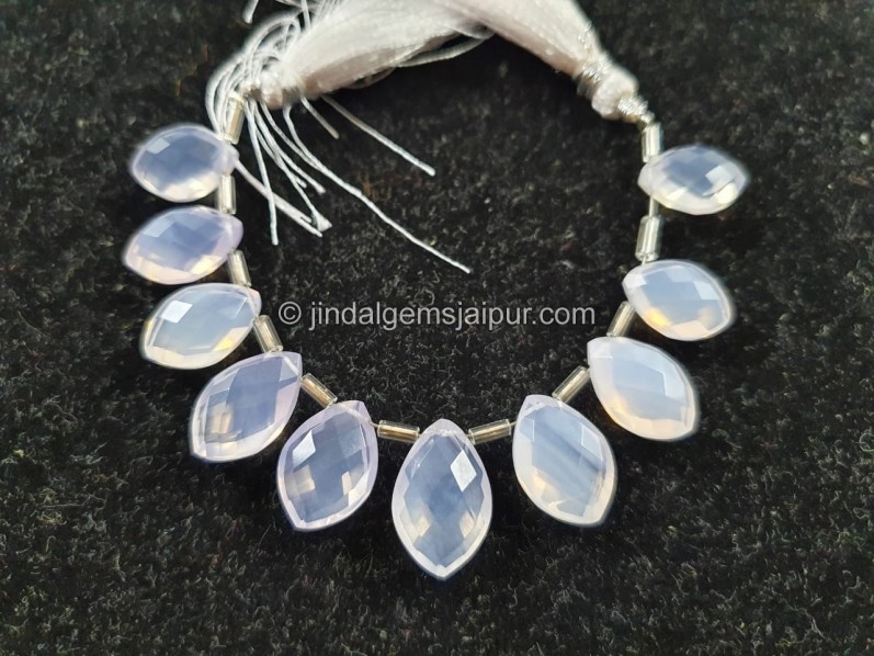 Scorolite Or Lavender Quartz Faceted Dolphin Pear Beads