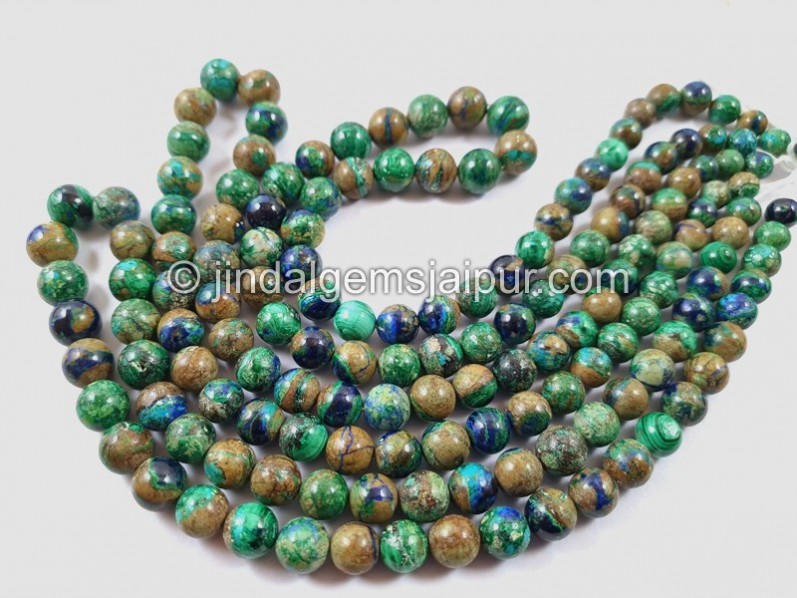 Azurite Malachite Smooth Round Balls Beads