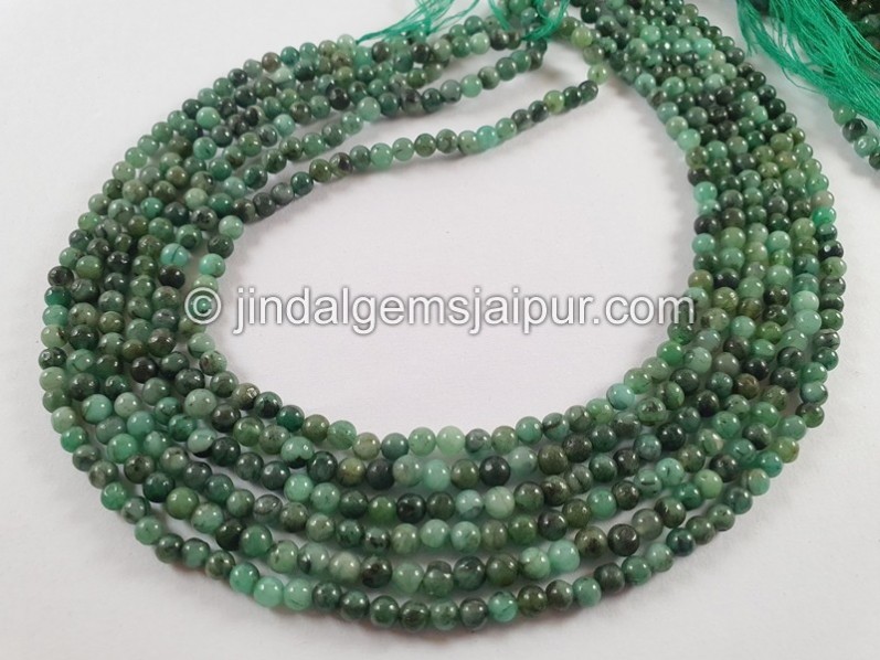 Emerald Smooth Round Beads