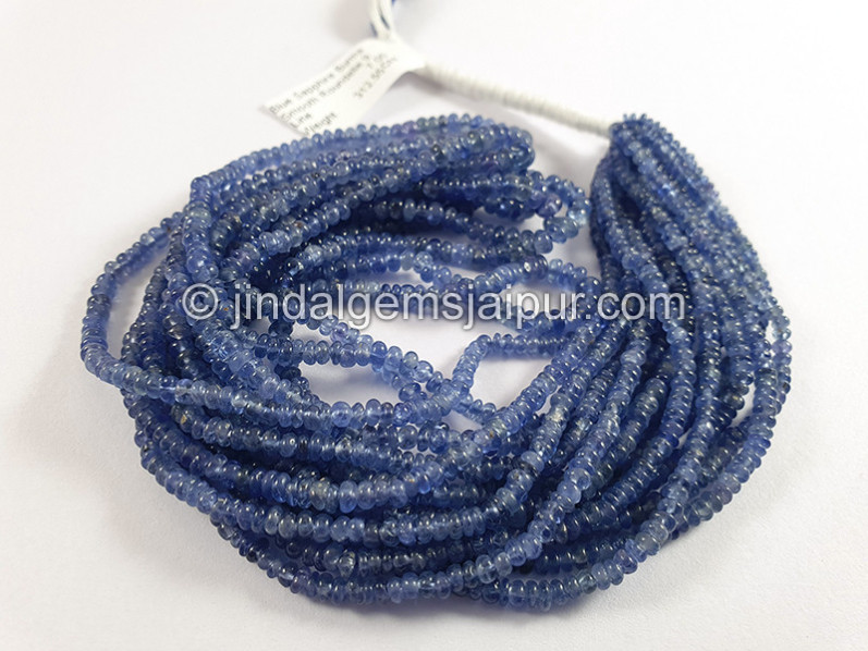 Blue Sapphire Burma Smooth Roundelle Shape Beads