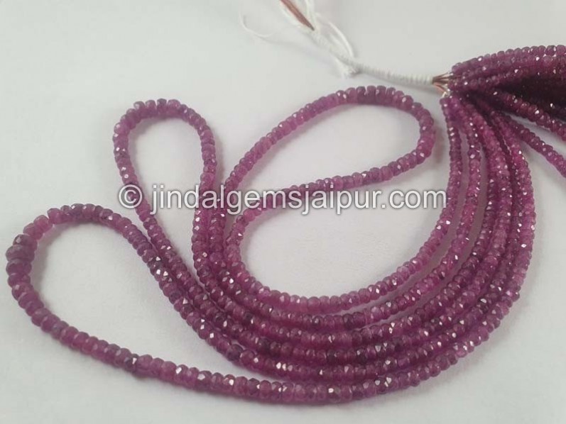 Ruby Natural Faceted Roundelle Beads