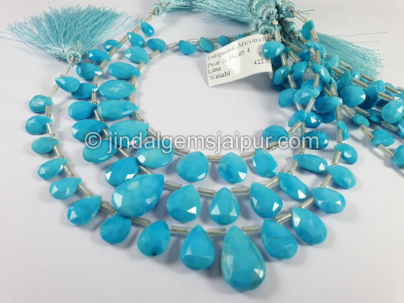 Turquoise Arizona Faceted Pear Shape Beads