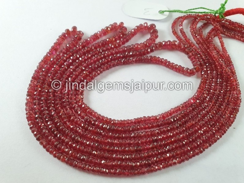 Red Spinel Faceted Roundelle Beads