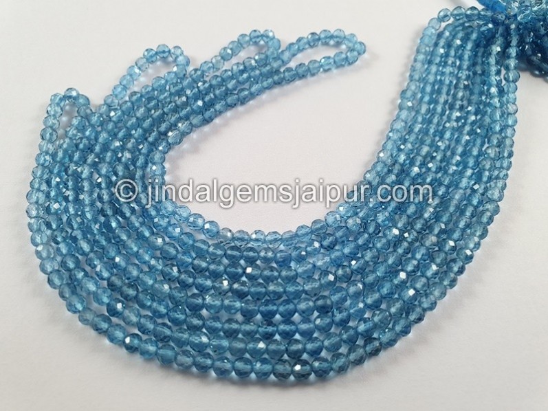 Swiss Blue Topaz Faceted Round Beads