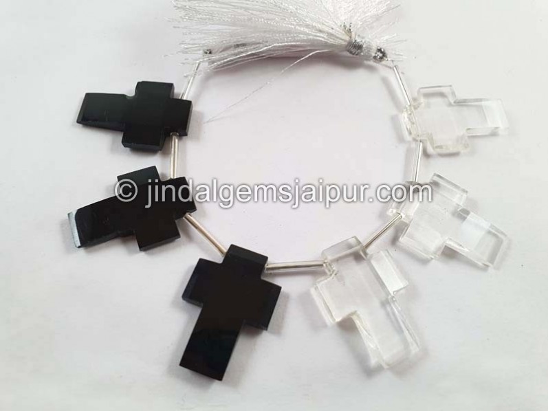 Multi Stone Faceted Cross Beads