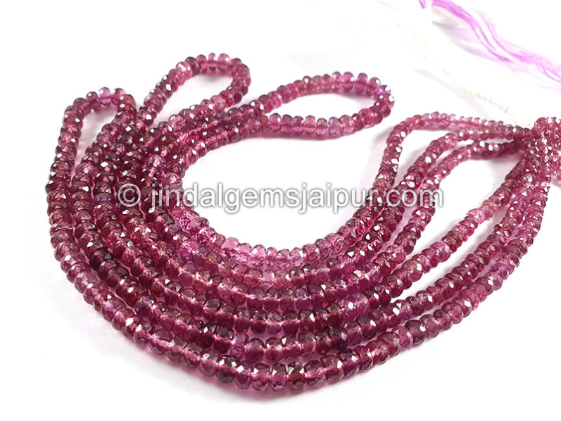 Rhodolite Garnet Faceted Roundelle Shape Beads
