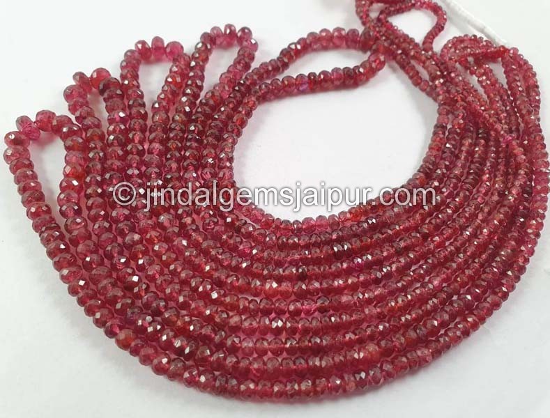 Red Spinel Faceted Roundelle Beads