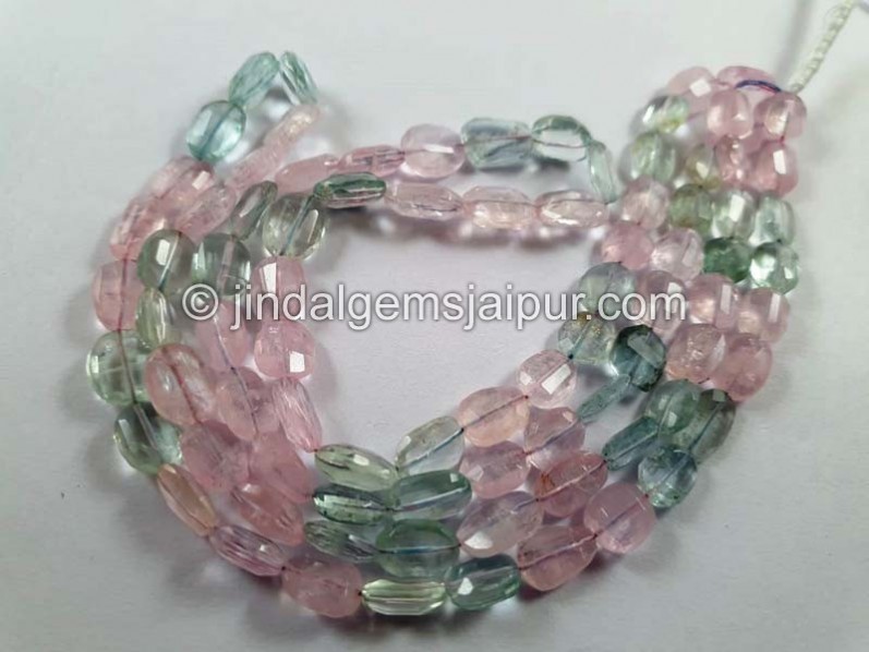 Multi Aquamarine Far Faceted Nugget Beads