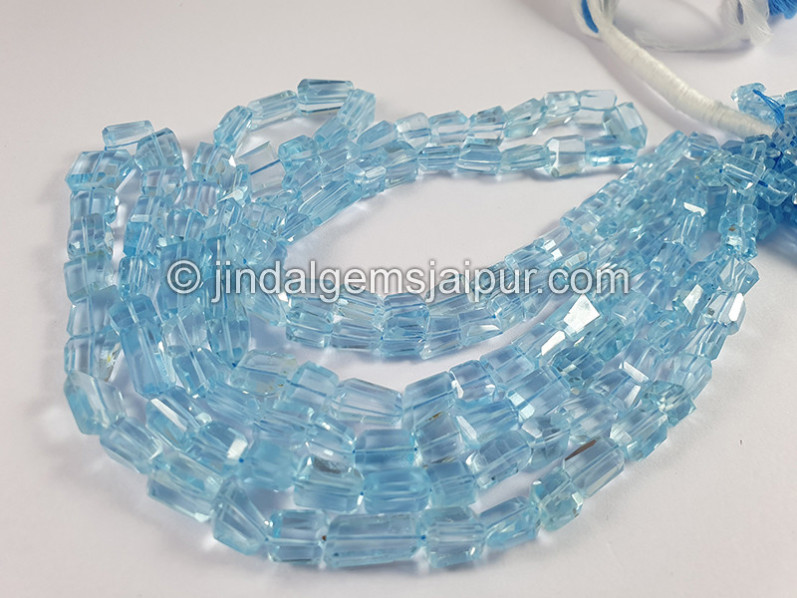 Sky Blue Topaz Faceted Nuggets Shape Beads