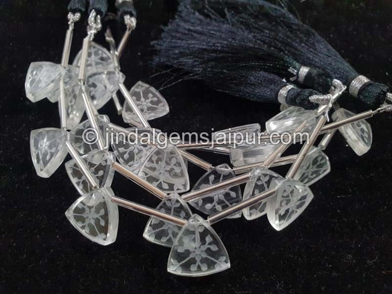 Crystal Carved Triangle Beads