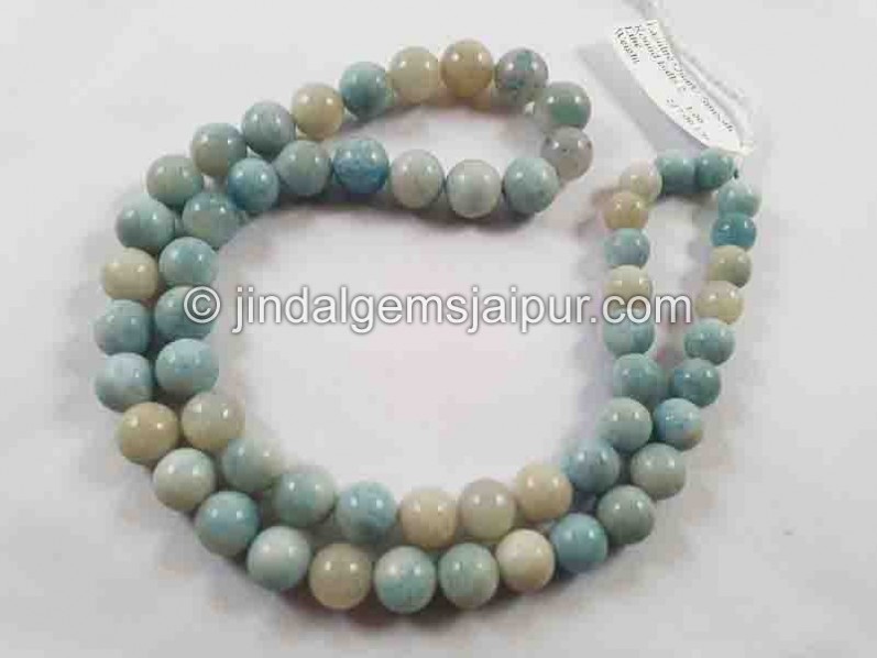 Blue Lazulite In Quartz Round Balls Beads