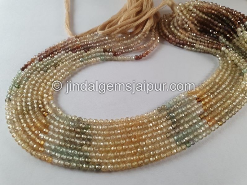 Natural Zircon Shaded Faceted Round Beads