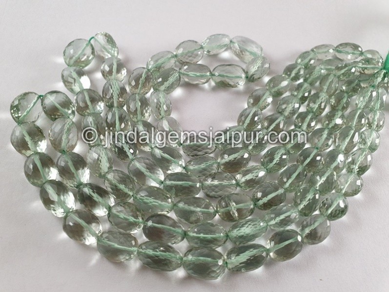 Green Amethyst Far Faceted Nuggets Shape Beads