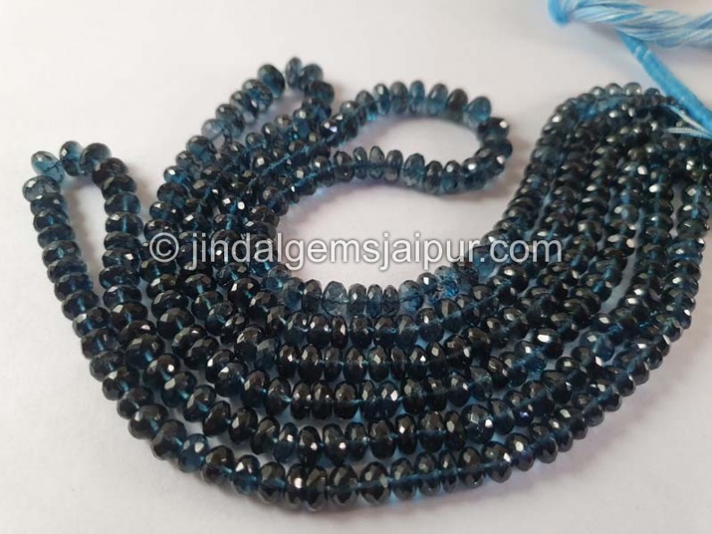 London Blue Topaz Big Faceted Roundelle Beads