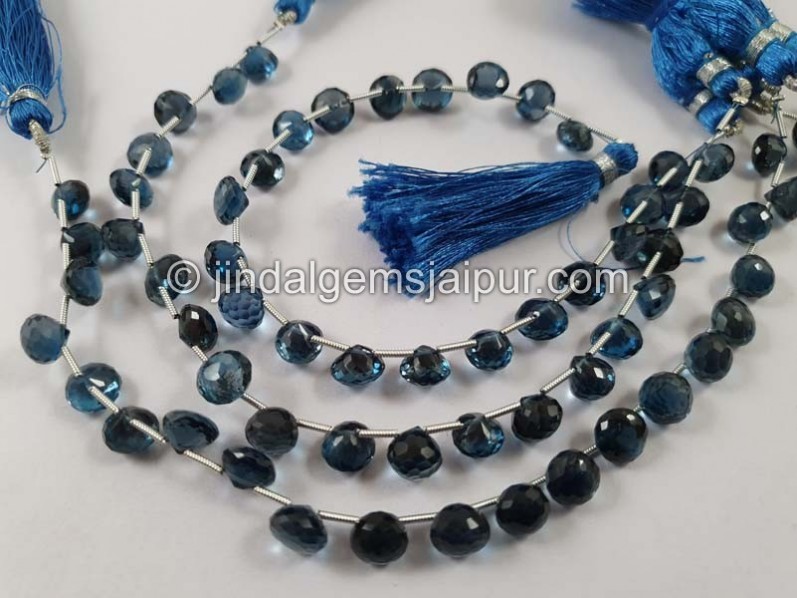 London Blue Topaz Faceted Onion Beads