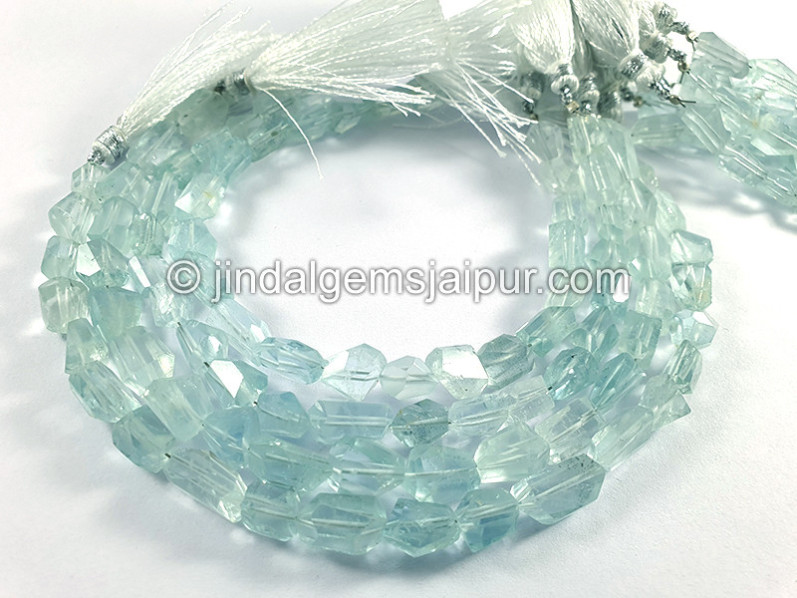 Aquamarine Faceted Nuggets Shape Beads