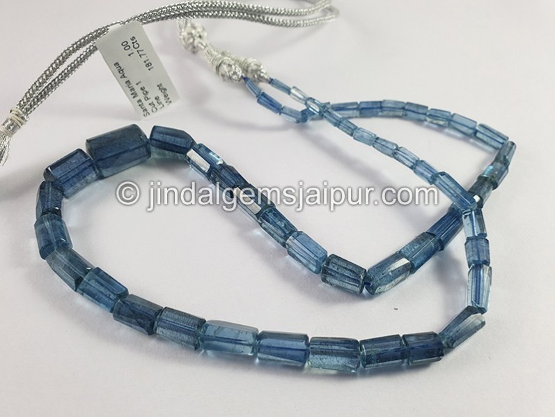 Santa Maria Aquamarine Cut Pipe Shape Beads