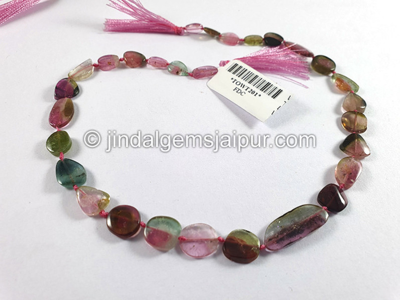 Watermelon Tourmaline Smooth Slices Beads