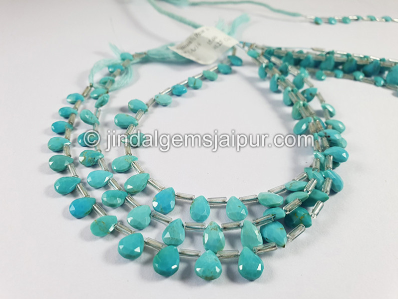 Turquoise Faceted Pear Shape Beads