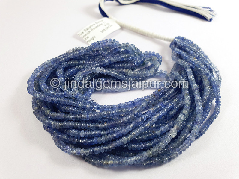 Blue Sapphire Burma Smooth Roundelle Shape Beads