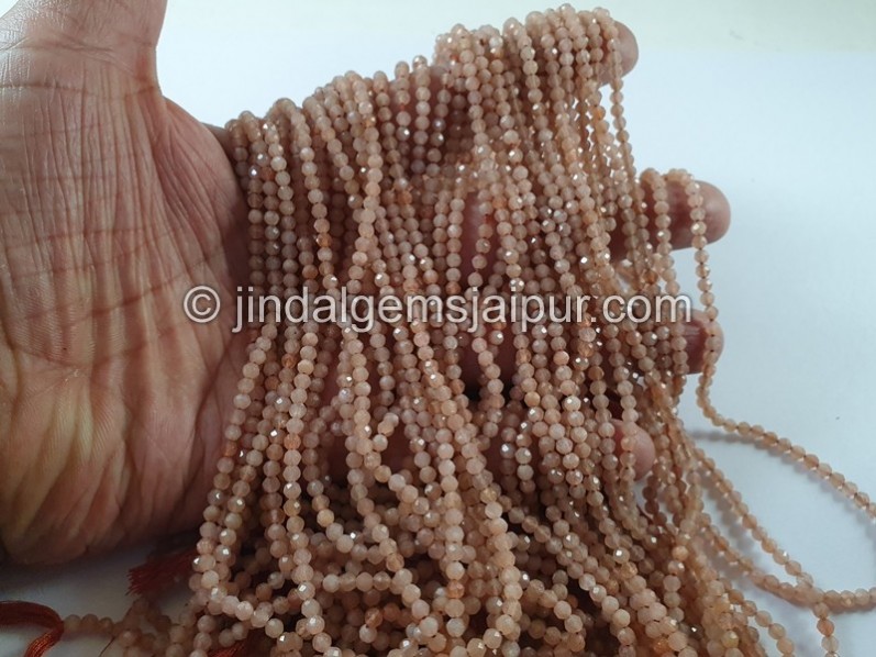 Sunstone Faceted Round Beads