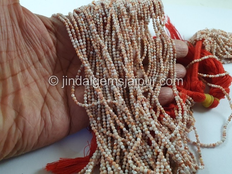 Coral Faceted Round Beads